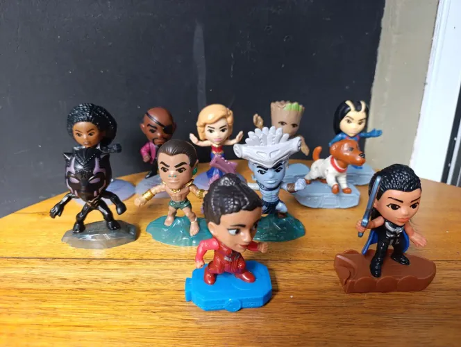 Action Figures Marvel McDonald's 2020, 2022 e 2023. R$12,00 cada figura. 