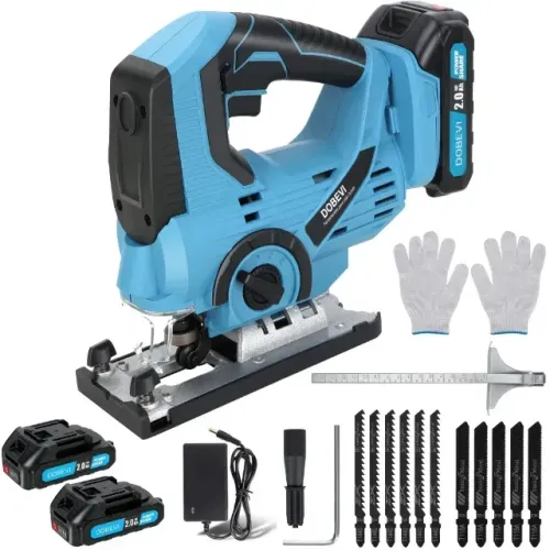 Serra Tico Tico 850w Variável Profissional C 4 Níveis+10 Lâminas Serra /2bateria Dobevi