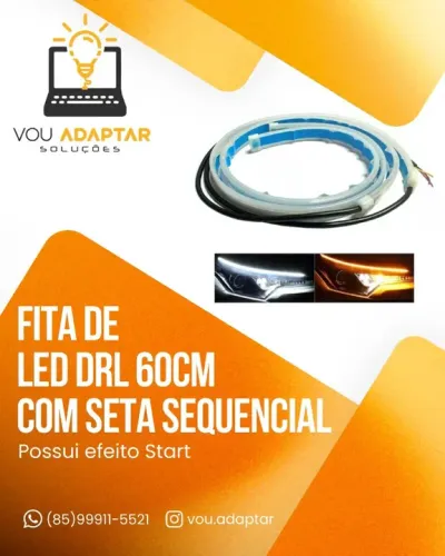 Fita de Led DRL 60cm com Efeito start de Ligação Sequencial Daytime/Daynight