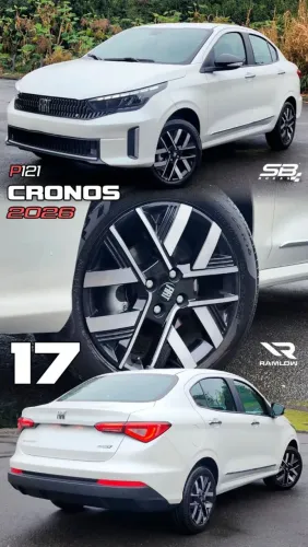 Roda aro 17 Fiat Crommos preta com diamantado 4x98 novas