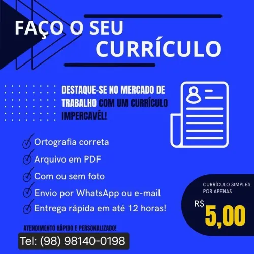 FAÇO CURRÍCULOS DO ZERO!!!