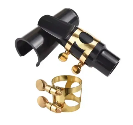Kit De Boquilha Sax Alto Com Abraçadeira , Palheta E Tampa