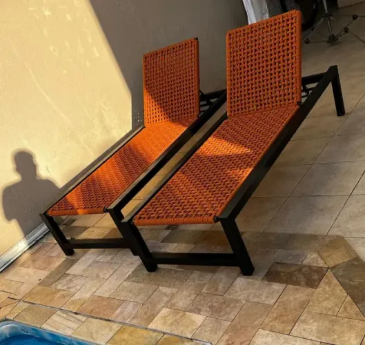 Espreguiçadeira para piscina - Corda náutica 