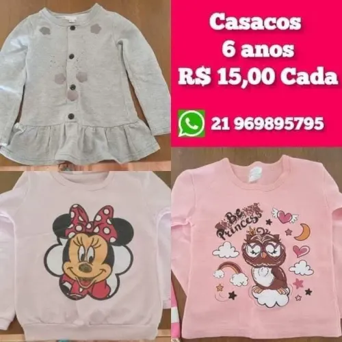 Roupas infantis meninas - Agasalhos, camisas e vestido