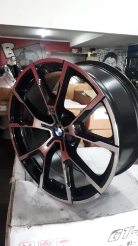 jogo de rodas bmw x1 19x8,5 et25 19,9,5 et42 preta diamantada 5 x 112