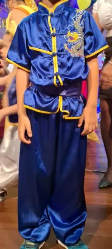 Fantasia Traje Chinês Infantil Azul