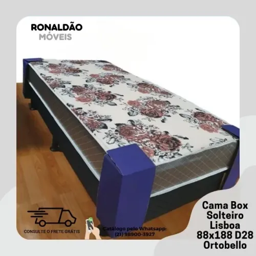 Cama Box Solteiro Ortopédica Lisboa - Entrega Rápida! 