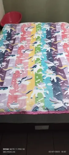 Coberdrom de Unicórnio Arco-Íris Brilha no Escuro 