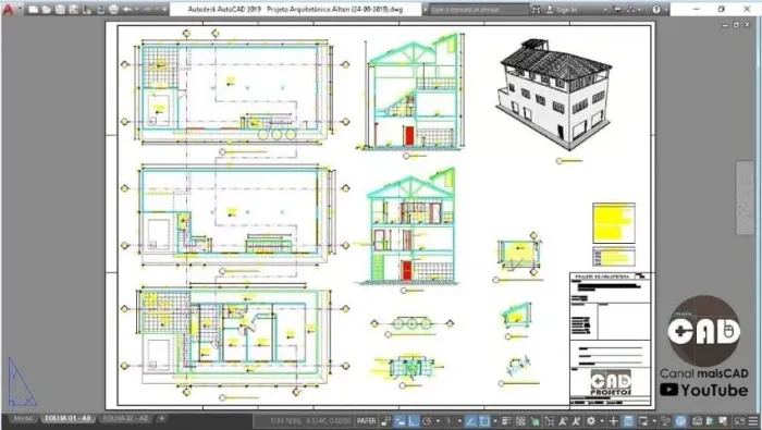Projetos em AutoCAD (planta baixa, cortes, fachadas etc)