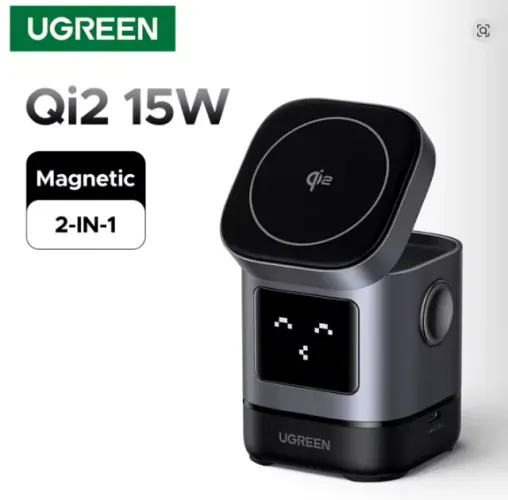 Carregador Magnético Indução UGreen Uno Qi2 25W