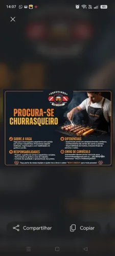 PROCURA-SE CHURRASQUEIRO!