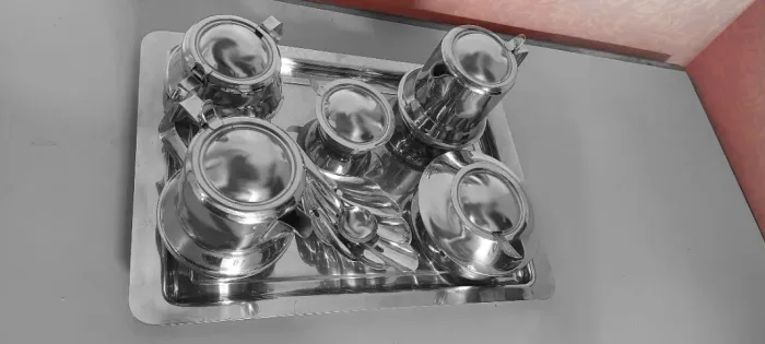PROMOÇÃO!!! de R$700 por R$399 - Conjunto de servir Chá e Café em Aço Inox | DIVIDO CARTÃO