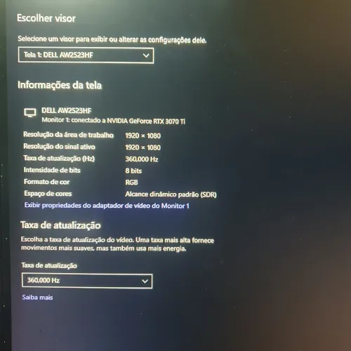 Monitor alienware 25 pl