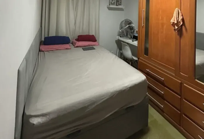 Colchão de casal marca unique/plumatex com base box baú 