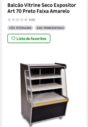 Balcao vitrine seco Espositor