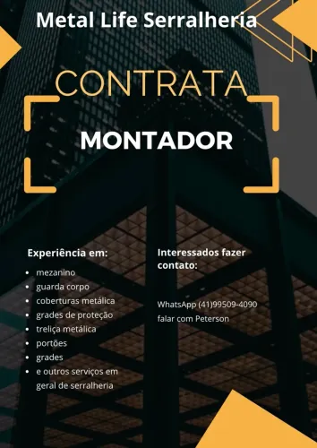 Vaga para ajudante de serralheria