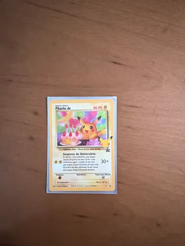 Pikachu de aniversário, celebração, Pokémon tcg.