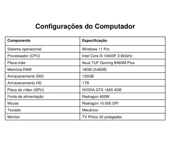 Vendo Computador i5 c/ aplaca de vídeo