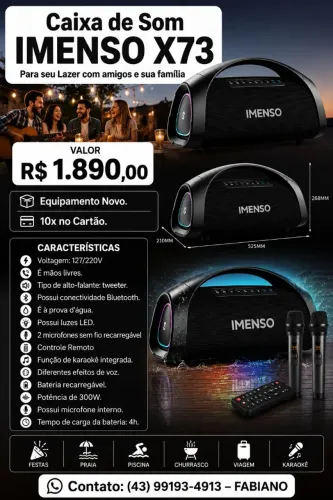 CAIXA SOM IMENSO X73 300W