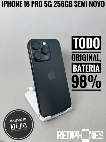 Loja física. Aceitamos trocas em iPhone's ou Android. iPhone 16 pro 256GB 98%