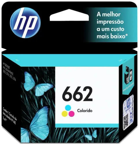 Cartucho HP 662 colorido tinta impressora original lacrado Deskjet Ink Advantage tricolor