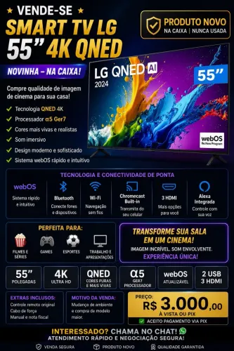 TV 55 ? UHD NOVA NO PLÁSTICO SEM NENHUM ARRANHÃO 