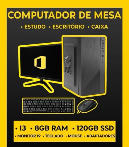 PC COMPLETO NOVO - IDEAL PARA ESTUDOS E ESCRITÓRIO