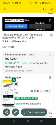 Tábua de passar roupa top de linha.