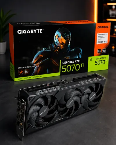 Placa de Vídeo Gigabyte GeForce RTX5070TI Windforce OC SFF 16GB GDDR7 PCI-Express