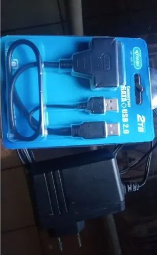 Cabo Conversor Adaptador Usb 2.0 Sata Usb Hd Ssd Notebook Pc *Com Fonte*