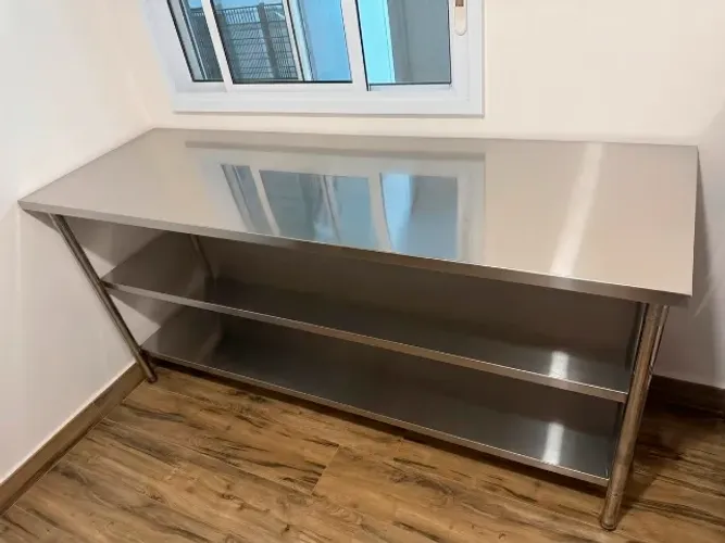 Mesa Inox Bancada Inox Cozinha Industrial 1,90x0,60 2p