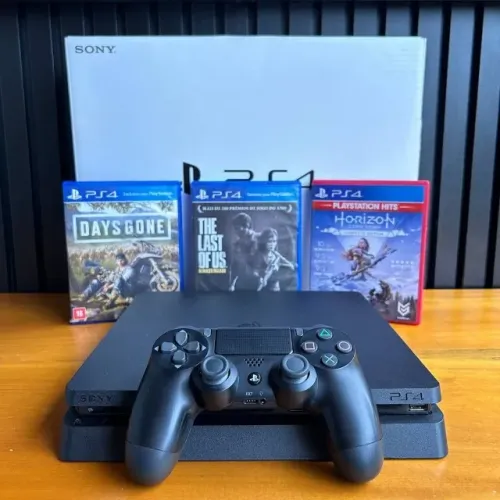 PlayStation 4 PS4 Slim 1TB Muito Bem Cuidado na Caixa com Garantia e Jogo