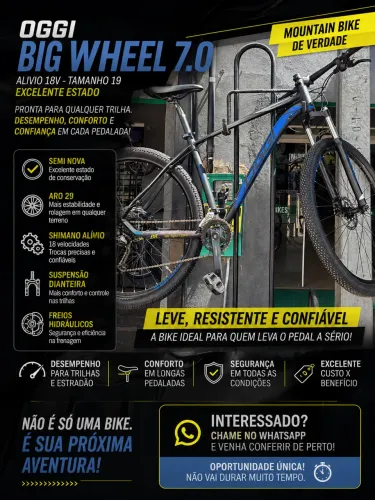 OGGI Big Wheel 7.0 Alivio 18V - Tamanho 19 - Excelente Estado