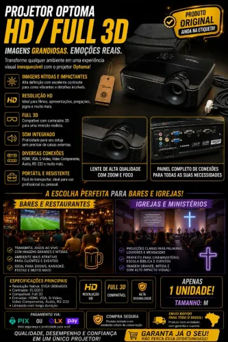 PROJETOR OPTOMA PARA BARES E IGREJAS
