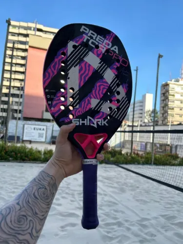 Raquete Beach Tennis Shark Predator Pro Carbono 3K original