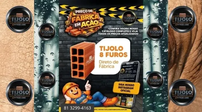 tijolo 8 furos para construção residencial
