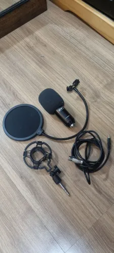 Kit Microfone Condensador Knup KP-MOD10 + Pop Filter + Shock Mount