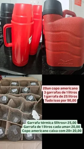 Garrafas térmicas e copo americano 