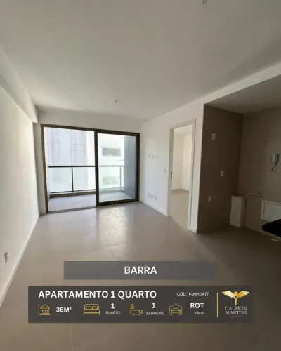 APARTAMENTO 1 SUÍTE, 36M², NA BARRA