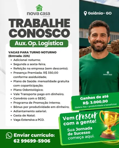 Vaga para logística Goiânia
