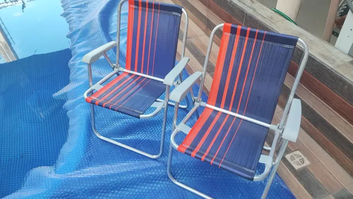Cadeira de praia Tramontina em alumínio e nylon para adulto. 2 unidades 
