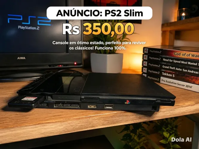 PS2 COM PEN-DRIVE JUNTO SEM CONTROLE POR R$ 350
