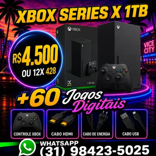 XBOX SERIES X 1TB COM LEITOR e 7O JOGOS e GARANTIA O6 MES ( LOJA FISICA )