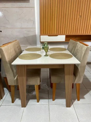 Mesa de vidro com 4 cadeiras nova frete e montagem grátis 