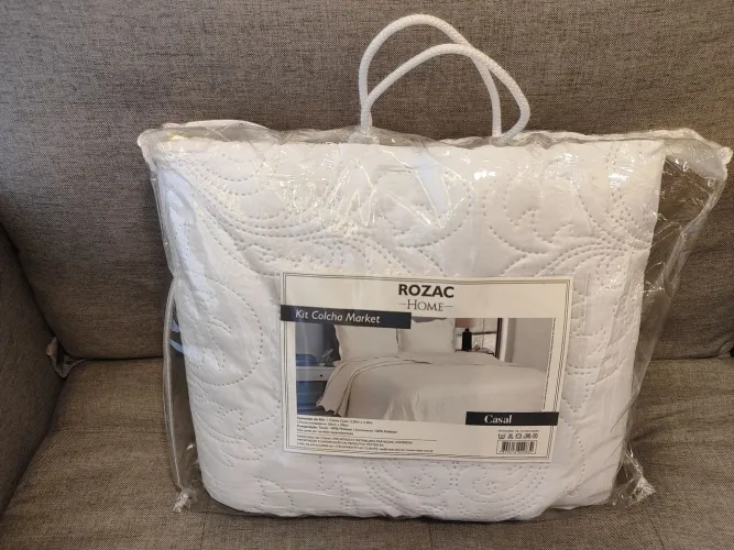 Kit Colcha Casal Branca