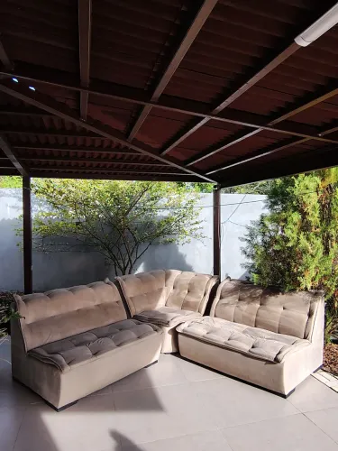 Sofá de canto Premium Allflex - Tipo Dado_5 Lugares Chaise veludo