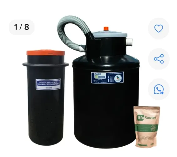 Fossa septica biodigestor 1000 l leito 200 l