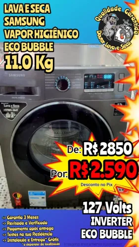 LAVA E SECA SAMSUNG SEMINOVA vapor Higiênico Entrega Grátis*! Garantia!