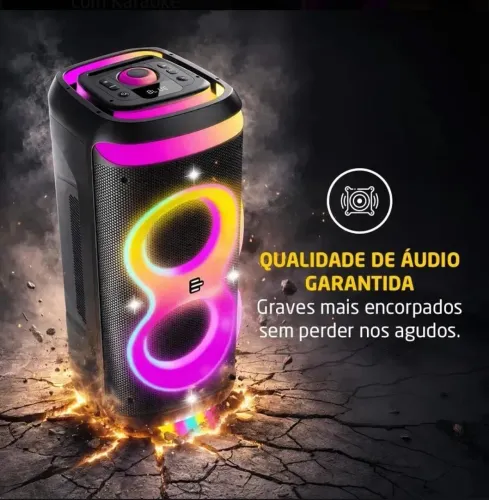 Caixa de som PULSE SP-511, Double 8, PULSEBOX 3, 1400w RMS, bluetooth 5.3.
