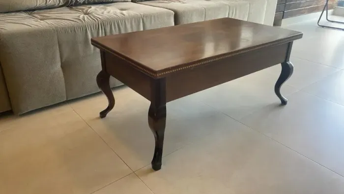 Mesa de Centro Retangular - Madeira Nobre Maciça